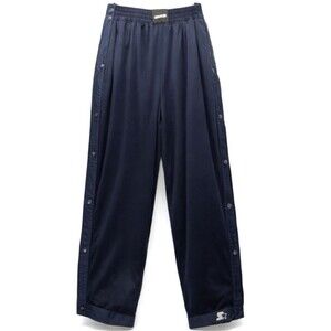 VTG Starter Breakaway Warm Up Pant Men M Blue Satin Shimmer Reversible Basketbal